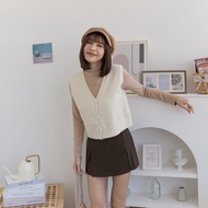 ~~ Package Color Style Simple Plain V-Neck Buttoned Knitted Vest [PA9908-511] Desire shop