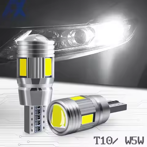 2/4/6/8/10/12Pcs Car T10 LED Bulb W5W 194 LED Signal Light 12V 6000K Trunk Lamps Auto No Side 10SMD 