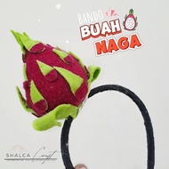 Headband for kindergarten costume made of flannel with cute dragon fruit shape [READY STOCK]