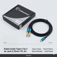 Celewave Type-C to Dual Jack Audio Cable 6.35mm TR 2 Meters - CL-TC2*6.35/2M