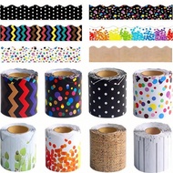 5.7x10m Colorful Waterproof Bulletin Board Border Sticker, Decorative Border Sticker for Classroom B