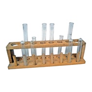 Rak Tabung Uji Wooden test tube rack 12'' (8 hole) Science & Lab - Ready Stock