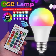 [H&L]16-Color RGB LED Bulb with Remote | E27 Base 10W 220V Smart Light Bulb, Energy-Efficient PVC Li