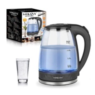 Sokany Electric Kettle Glass Hot Water Coffee Tea Thermo Pot 2L 1