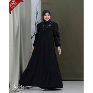 PO AZALEA DRESS CERUTY MIX RAYON TWILL BLACK WHITE BY FEE FASHION