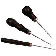 Gourd-Shaped Solid All-Steel Awl Needle Hand-Perforated Awl Straight Awl Sewing Wooden Handle Awl Sh