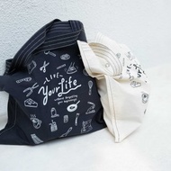 島中坊研 11週年 紀念環保袋 深藍布料配白色印花