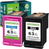 GREENBOX Remanufactured Ink Cartridge 63 Replacement for HP 63 63XL for HP OfficeJet 3830 5255 5258 Envy 4520 4512 4513 4516 DeskJet 1112 1110 3630 3632 3634 2130 2132 Printer (1 Black 1 Tri-Color)