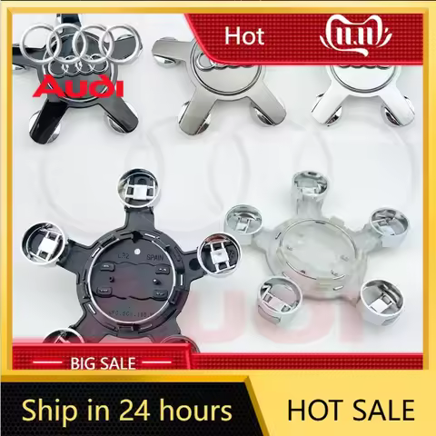 2025 Hot4pcs 135mm 5 Spoke New Grey Black Wheel Center Caps Hubcap Emblem Cover For Audi A4 A5 A6 A7
