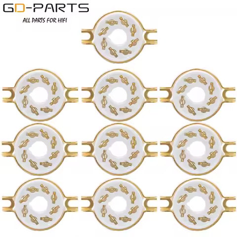 10PCS Chassis Mount 8 Pin K8A Octal Ceramic Tube Sockets for KT88 KT66 6SN7 5AR4 GZ34 5881 6V6 5U4G 