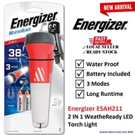 Energizer 2 IN 1 WeatheReady Portable Emergency LED Torch Light with 2xAA Battery - ESAH211