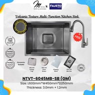 Fausto Volcanic Texture Multi-Function Kitchen Sink-NTVT-6045MB-SB (GM)