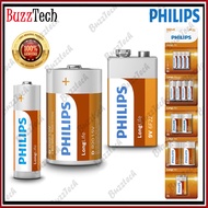 BuzzTech Philips LongLife Battery AA / AAA / C / D / 9V Battery Zinc-Chloride Technology LongLife Ba