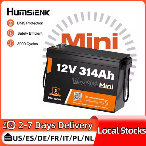 Humsienk 12V 314Ah LiFePO4 Lithium Battery A+ Cells 100A BMS For RV / Yacht / Camper / Off-grid / Ho