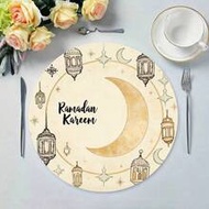 1/2/4/6/8/300pcs Set, Luxurious Circular Placemat Set, Designed With Rural Farmhouse Style Golden Mo