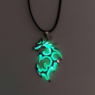 New Fashionable and Trendy Men's Domineering Luminous Flame Dragon Necklace Long Necklace Luminous D