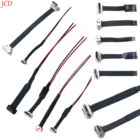 USB C Type-C FPC 2pin 3pin with Resistor R1 Soft Flat Cable Male Charging Cable Fast Charge Charging