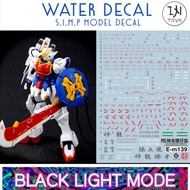 Water Decal/Gundam MG 1/100 SHENLONG EW LIAOYA S.I.M.P. Model Decal​ (Glow In The Blacklight)​