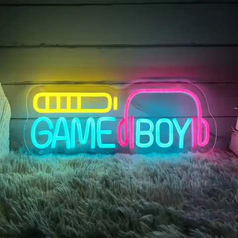 Game Boy Headphone Neon Sign Custom Game Room LED Neon Light Gaming Room Earphones Wall Decor Gift F