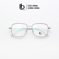 LB Eyewear LBE H80 617 large square near-sighted glasses frames for men and women - Metal red, silve