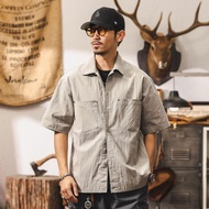[Workwear Shirt] Workwear Shirt Short-Sleeved Shirt Men's Shirt Summer Shirt Loose Shirt American Re