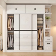 Solid Wood Wardrobe Household Bedroom Wardrobe Simple Modern Solid Wood Wardrobe Sliding Door Wardro