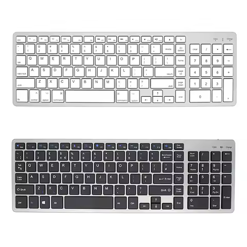 Ultra Slim Wireless Bluetooth Keyboard Compatible for Mac OS/iOS/iPad OS Rechargeable Keyboard for M
