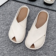 Women's Flat Slippers Summer New Plastic Slip-on Lofter Toe Cap