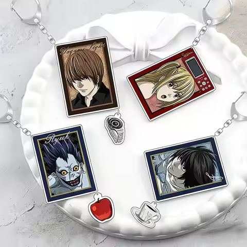 Anime Death Note Acrylic Keychain Model Cosplay Characters Ornament Accessories Goods Collection Gif
