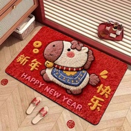 Cartoon Horse Bathroom Mat Anti-Slip Bathroom Rug Absorbent Bathroom Floor Mat Stain-Resistant Floor