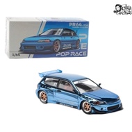 HONDA PR PR PR640206 | Pop Race 1:64 Civic EG6 Pandem v1.5 Blue Chrome DiecastHONDA