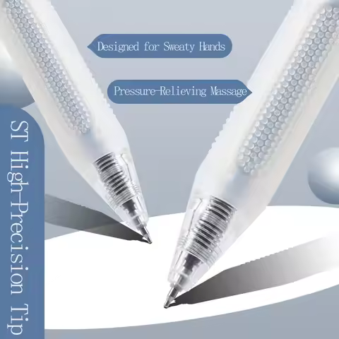 M&G 0.5mm black Gel Pen, sweat-resistant grip design, ST nib, quick-drying ink, refillable, ideal fo