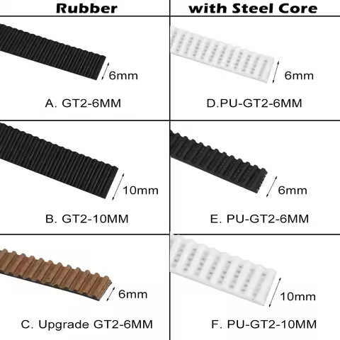 Rubber / PU with Steel Core Gt2 Belt GT2 Timing Belt 6mm / 10mm Width for 3d Printer