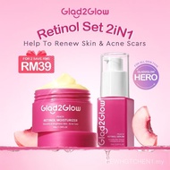 2PCS 2IN1 Peach Retinol Set - Serum 17 ml + Moisturizer 30g Rejuvenating Anti Aging Set Perawatan Ku