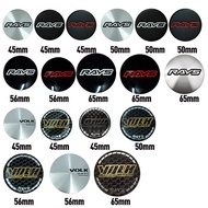 4PCS/lot 45mm 50mm 56mm 65mm Car Wheel Center Cap Emblem Sticker for RAYS VOLK Racing Wheel LOGO Hub