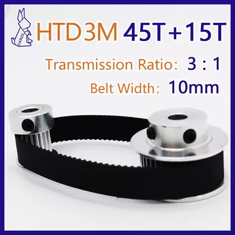 45Teeth 15Teeth HTD 3M Belt Pulley Set 15 Teeth Belt Width 10mm 45 Teeth 3M Timing Pulley Set 45T HT