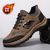 Large Size Plus Velvet Outdoor Hiking Shoes Tooling Fashion Casual Shoes Soft Sole Comfortable Labor