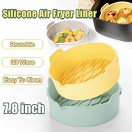 Round Silicone Air Fryers Liner Oven Baking Tray Air Fryer Silicone Pot Reusable Replacement Grill Pan Kitchen Accessories