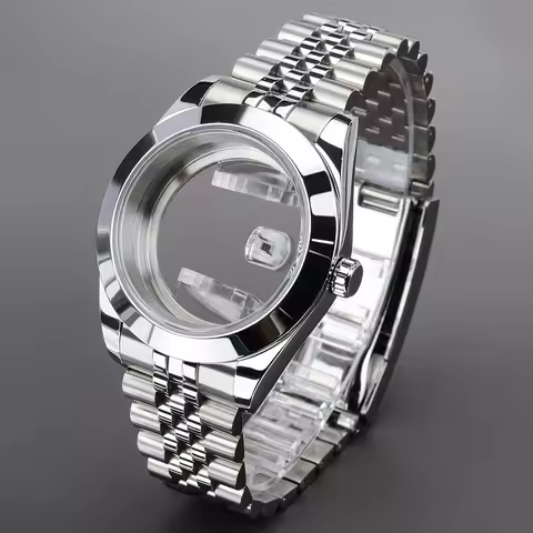 36mm/39mm Watch Case Glide Lock Bracelet Sapphire Crystal Glass For DJ SK NH35 NH36 NH34NH70 Miyota8