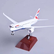 20cm British Airways B787 Alloy Simulation Airplane with Landing Gear Metal Model Aircraft Ornament 
