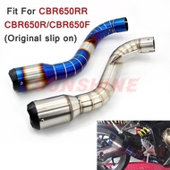 For HONDA CBR650F CBR650R CBR650RR Exhaust Slip on Motorcross Modified Motorcycle Muffler Pitbike Front Pipe Racing 2014