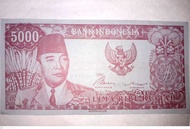 Uang 5000 Soekarno 1960 Uang Sukarno Menggulung Uang Kuno 5.000 Kerbau