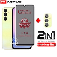 LAYAR 2in1 Anti-Scratch Spy Privacy Screen Protector Samsung A25 A22 4G A22 5G A23 5GA24 5G Free Tem