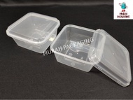 SQ650 (650ml) Square Plastic Disposable Food Container (50pcs±) / Bekas Petak / Bekas Makanan