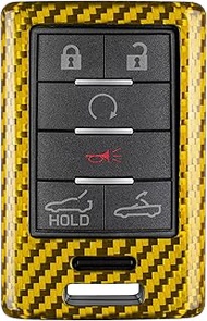Glass Fiber Key Fob Cover Compatible with Chevrolet Corvette C7 2014-2019, Key Fob Case Cover Compat