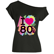 AngelCity Fashion Store 80s Costumes Retro Outfit Accessory for Women - I LOVE 80S Shirts Tops