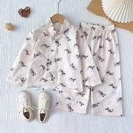 Bear Leader Kids Clothes Sets New Childrens Autumn Cartoon Animal Print Clothing Long Sleeved Lapel 