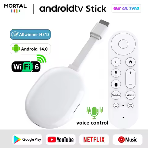 Android TV Stick Smart 4K Home theater Mortal Q2 ultra AllwinnerH313 Netflix YouTube Wifi6 Bluetooth