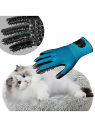 1 件裝寵物沐浴手套帶按摩和清潔功能防除毛狗和貓除毛手套