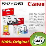 Canon PG-47 Black + Canon CL-57s Color Genuine Original Ink Cartridge for Canon PIXMA E400 E410 E460 E470 E480 E4270